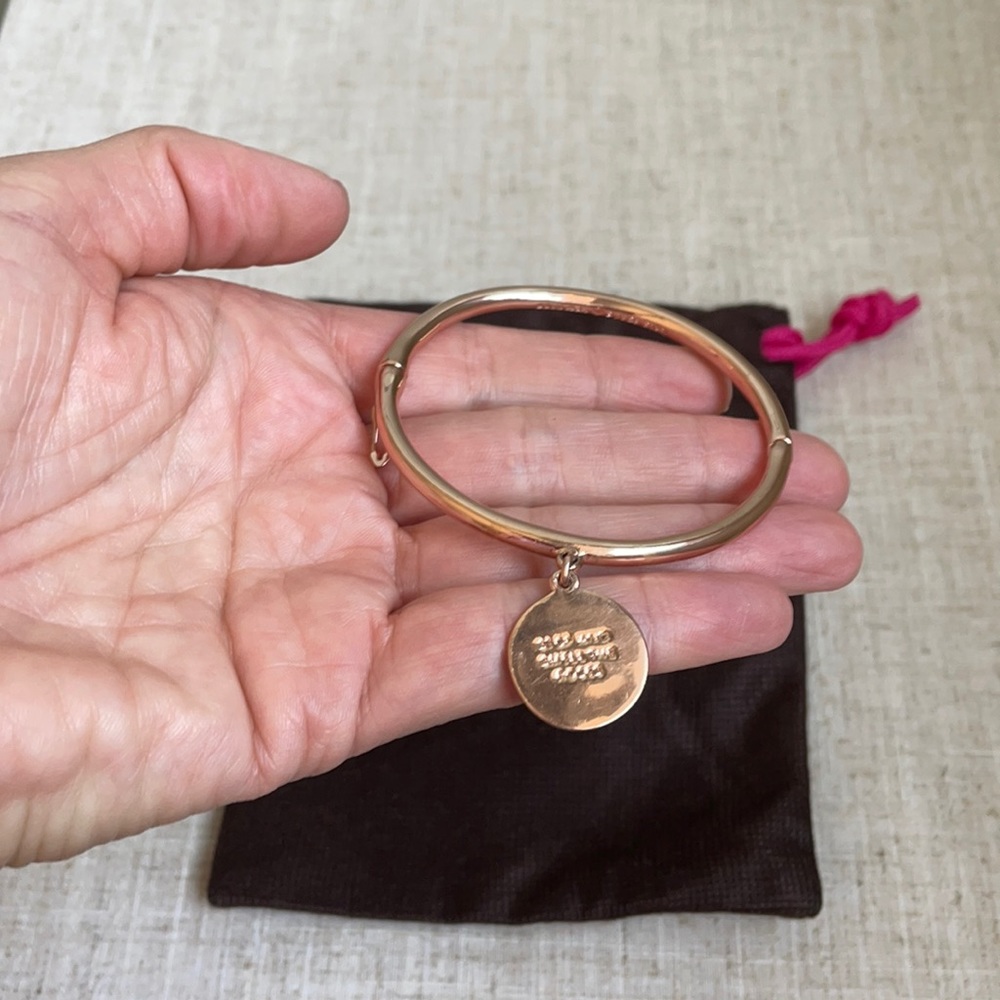 Kate Spade charm thin bangle bracelet, rose gold